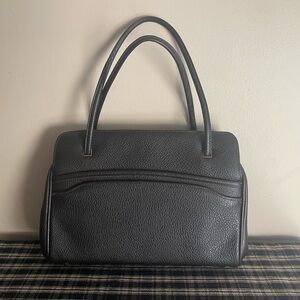 Vintage 1960’s RAMBLER BY HADIA Structured Black Top Handle Purse Kiss Lock #598
